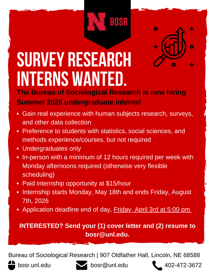 Survey Research Interns Wanted flyer